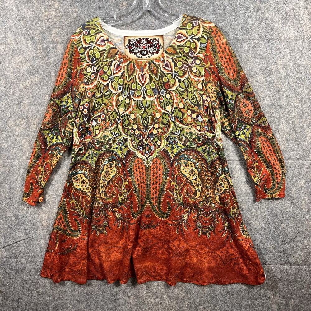 Amma Design Long Sleeve‎ Tunic-Size Medium -Colorful-Boho